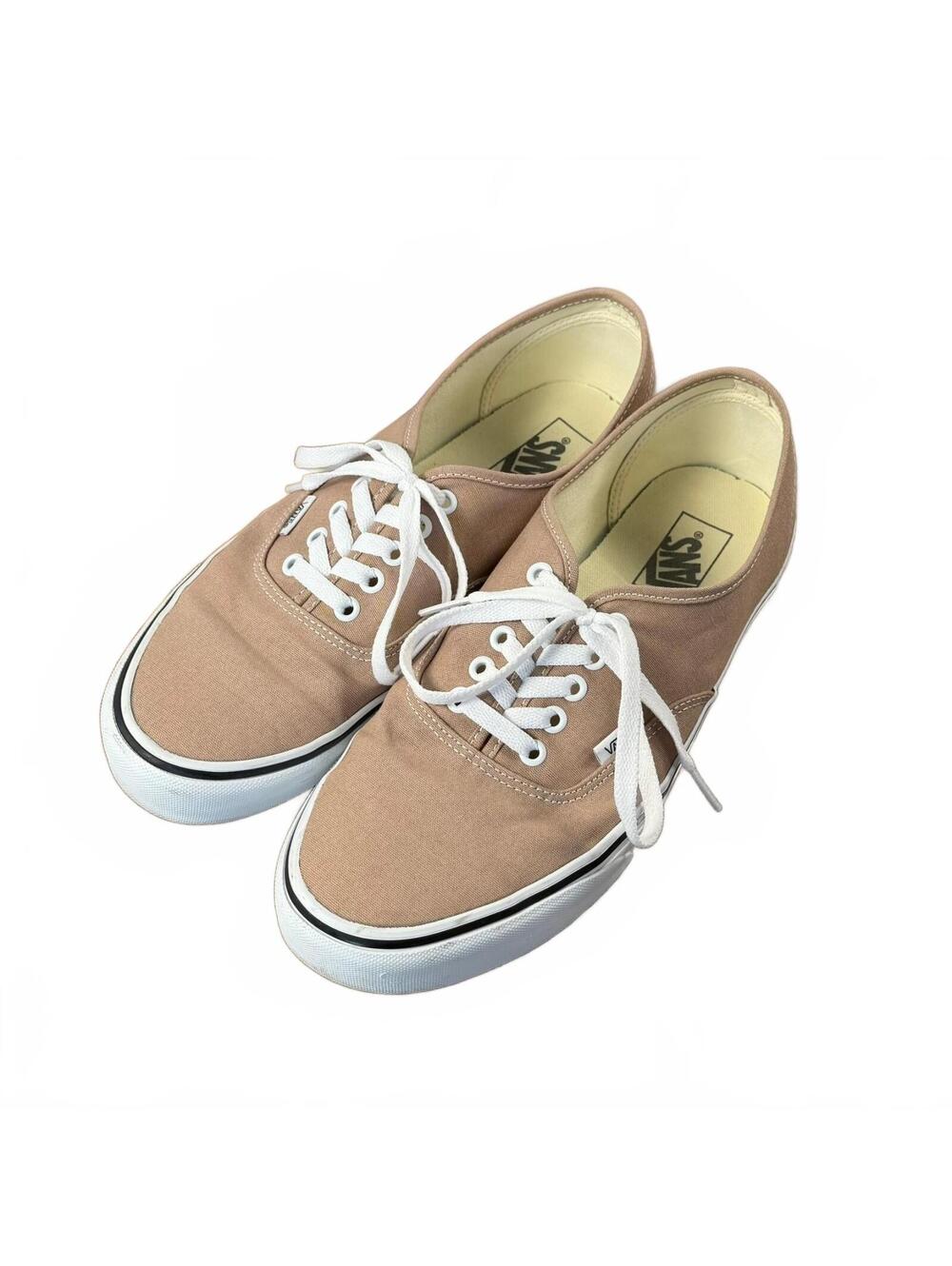 Vans Authentic Low Top Canvas Sneakers Tan Khaki Mens Size 11 Lace Up
